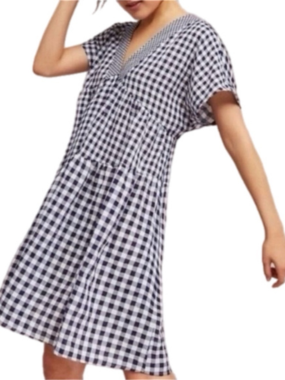 NWT Anthropologie 11 1Tylho Gingham Babydoll Dress Size Medium - Picture 2 of 9